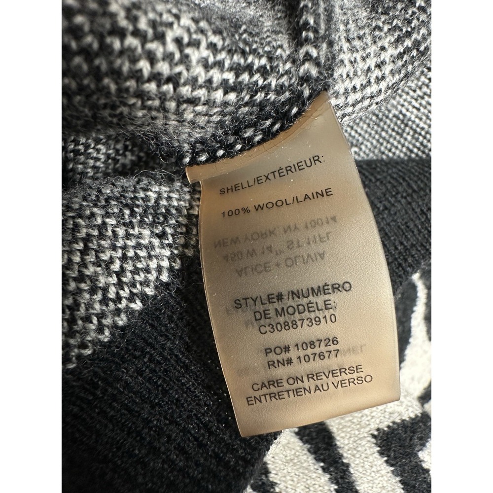 Alice Olivia Women Zebra Cat Intarsia Knit Sweater XS Black White - Picture 4 of 9